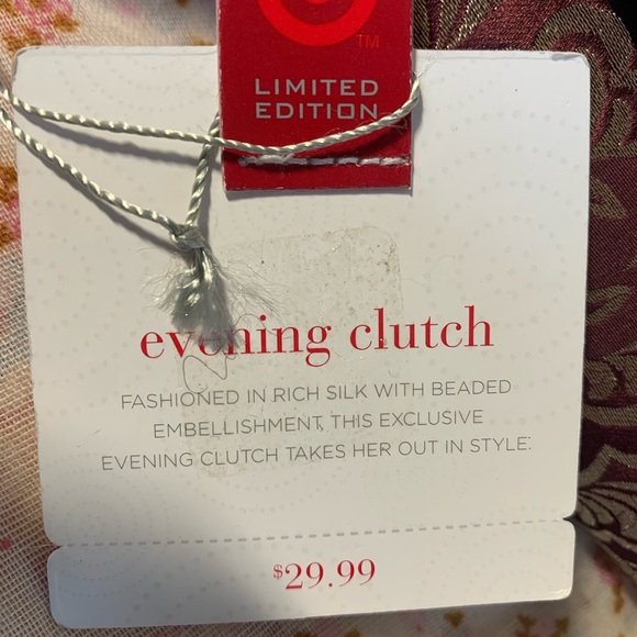 Target Limited Edition Embroidered Evening Clutch - Burgundy and Gold - Picture 2 of 8